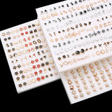 100 Pair Women's Piercing Ball Stud Earring Set Jewelry