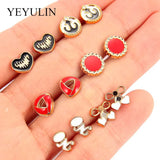 100Pair Colorful Crystal Stud Earrings Set For Women Girls