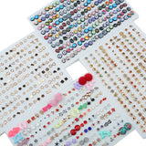 100 Pairs Colorful Crystal Stud Earrings Set for Women Girls