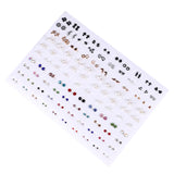 100 Pairs Acrylic Crystal Stud Earrings Set for Women Girl Jewelry