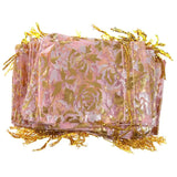 100Pc Rose Organza Drawstring Gift Jewelry Bags Wedding Xmas Party Bags