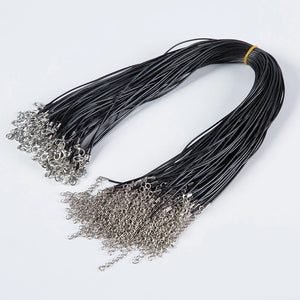 100Pc Colorful Wax Leather Snake Necklace 16 Cord String Rope Wire