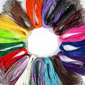 100Pc Colorful Wax Leather Snake Necklace 16 Cord String Rope Wire