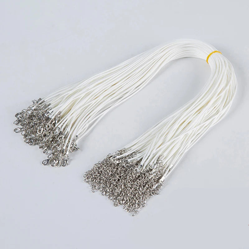 100Pc Colorful Wax Leather Snake Necklace 16 Cord String Rope Wire