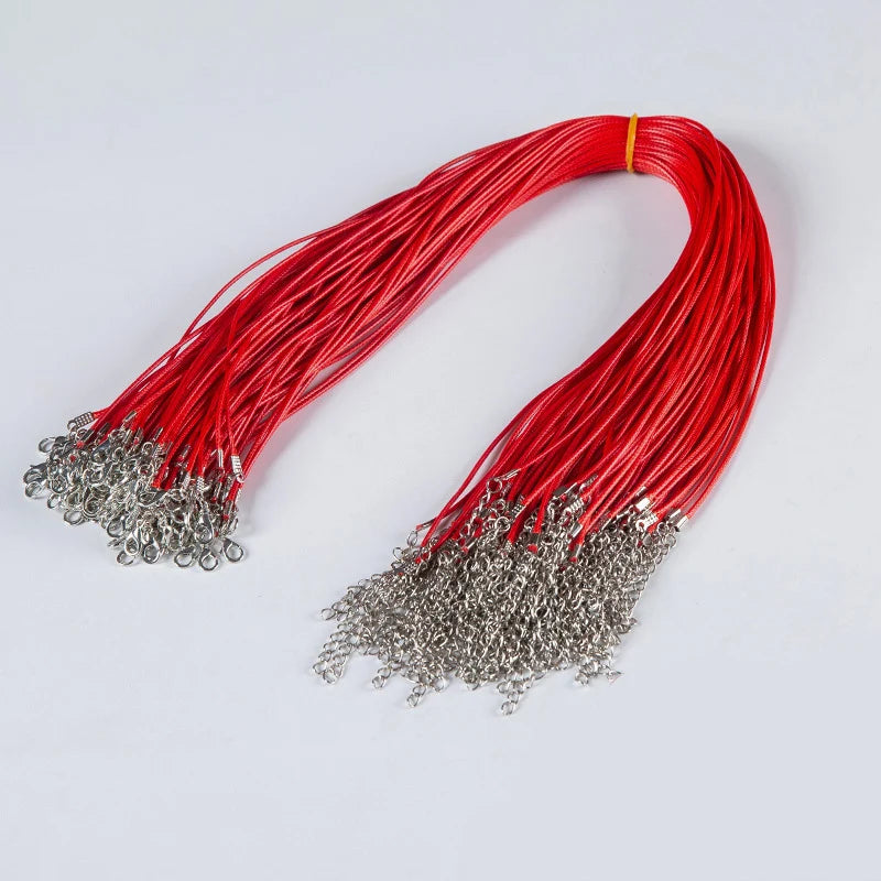 100Pc Colorful Wax Leather Snake Necklace 16 Cord String Rope Wire