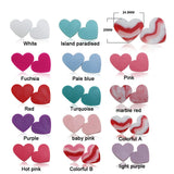100Pc Valentine Heart Silicone Beads Colorful Rainbow Couple Pearl Print