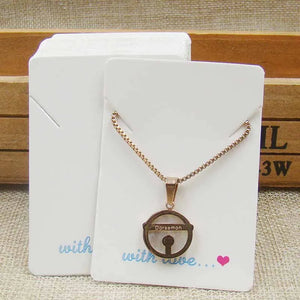 100Pc Jewelry Necklace Paper Card DIY Flower/Marbling/Sweet Love Charms