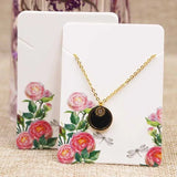 100Pc Jewelry Necklace Paper Card DIY Flower/Marbling/Sweet Love Charms