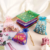 100Pcs Star & Moon Organza Gift Bags Drawstring Jewelry Wedding Party Favor Bags