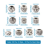 100Pcs Tibetan Style Large Hole Beads for Jewelry Making DIY Bracelet
