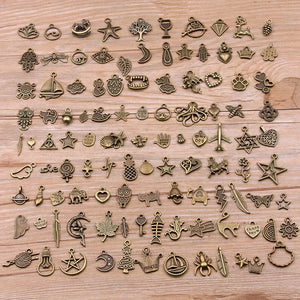 100 Pcs 100 Styles Charms Pendants for DIY Jewelry Making