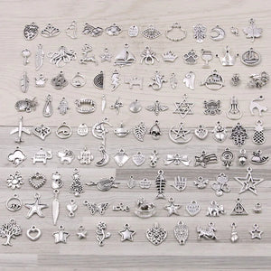 100Pcs 100 Styles Charms Pendants DIY Jewelry For Necklace Bracelet Making