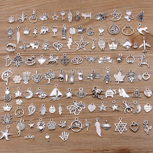 100 Pcs 100 Styles Charms Pendants for DIY Jewelry Making