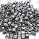 100Pcs 10mm Random Mixed Acrylic Alphabet Beads Faceted Beads DIY Necklace