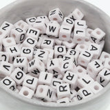100Pcs 10mm Random Mixed Acrylic Alphabet Beads Faceted Beads DIY Necklace