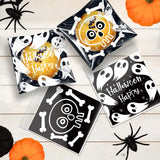100Pcs Happy Halloween Self-adhesive Bags Candy Gift Biscuits Snack Jewelry Bags