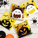 100Pcs Happy Halloween Self-adhesive Bags Candy Gift Biscuits Snack Jewelry Bags