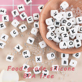100Pcs 12MM Silicone Letter Beads Round Loose Beads DIY Food Necklace Bracelet