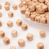 100Pcs 12mm A-Z Wooden Letter Beads Mix Alphabet Square Cube Bracelet DIY