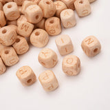 100Pcs 12mm A-Z Wooden Letter Beads Mix Alphabet Square Cube Bracelet DIY