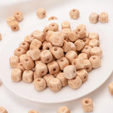 100Pcs 12mm A-Z Wooden Letter Beads Mix Alphabet Square Cube Bracelet DIY