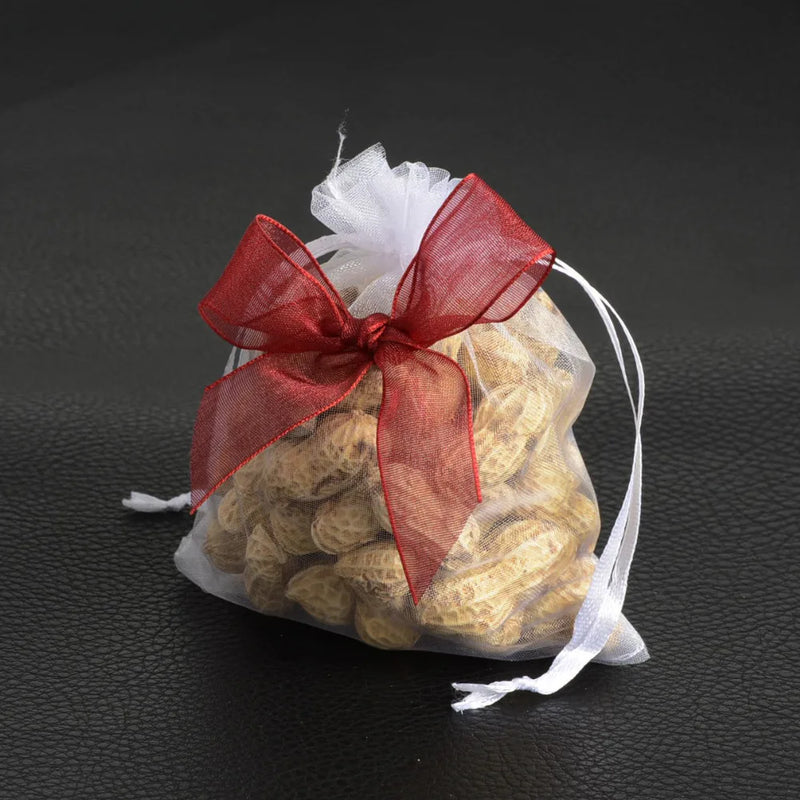 100PCS 12x10cm Organza Pouches Jewelry Bags Xmas Wedding Candy Gift Bags
