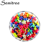 100Pcs Mixed Candy Acrylic Cross Spacer Beads for DIY Jewelry Making