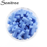 100Pcs Mixed Candy Acrylic Cross Spacer Beads for DIY Jewelry Making