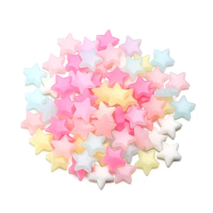 100Pcs 13mm Jelly Colored Pentagram Acrylic Beads for DIY Jewelry Making