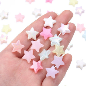 100Pcs 13mm Jelly Colored Pentagram Acrylic Beads for DIY Jewelry Making