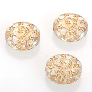 100Pcs 15x3 MM Vintage Acrylic Antique Spacer Loose Star Beads