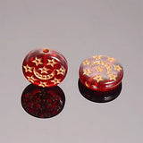 100Pcs 15x3 MM Vintage Acrylic Antique Spacer Loose Star Beads