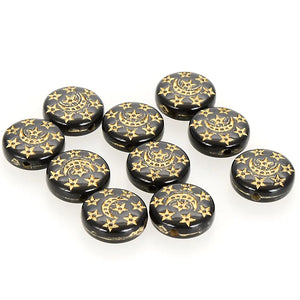 100Pcs 15x3 MM Vintage Acrylic Antique Spacer Loose Star Beads
