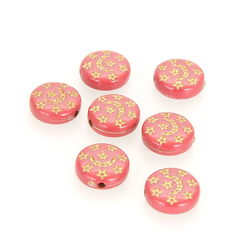 100Pcs 15x3 MM Vintage Acrylic Antique Spacer Loose Star Beads
