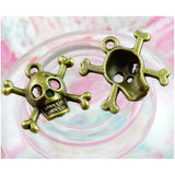 100Pcs Antique Bronze Skull Skeleton Charms Pendants DIY