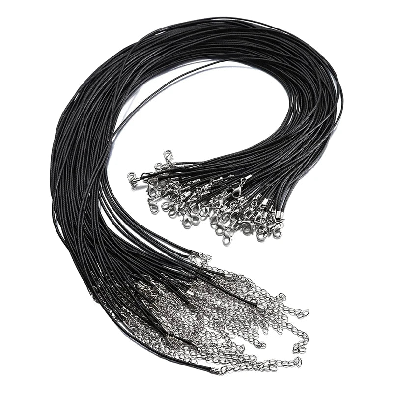 100Pcs 18Inch 1.5Mm Wax Cord Necklace Rope Bracelet Bulk