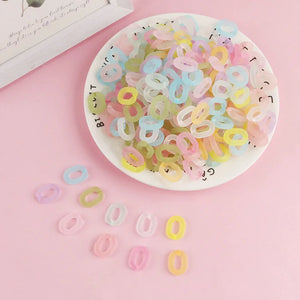 100Pcs 19*14MM Transparent Frosted Acrylic Chain Link for DIY Earrings Keychain