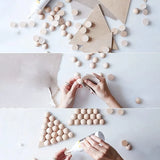 100Pcs 20 Mm Half Wooden Beads, Unfinished Split Natural Round Wood Balls
