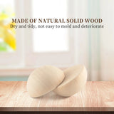 100Pcs 20mm Half Wooden Beads Unfinished Split Natural Round Wood Balls