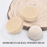 100Pcs 20mm Half Wooden Beads Unfinished Split Natural Round Wood Balls