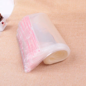 100Pcs 20x37cm Clear Self Adhesive Plastic Bags for Jewelry/Cosmetics/Gifts