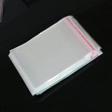 100Pcs 20x37cm Clear Self Adhesive Plastic Bags for Jewelry/Cosmetics/Gifts