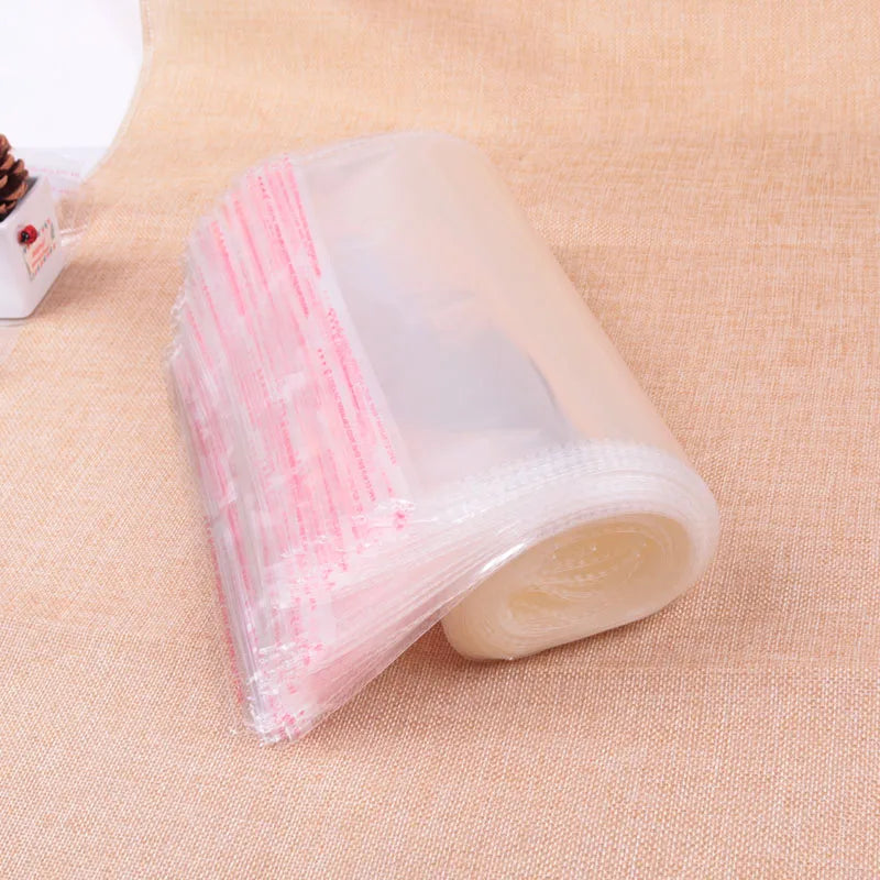 100Pcs 20x37cm Clear Self Adhesive Plastic Bags for Jewelry/Cosmetics/Gifts