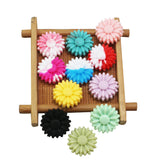 100Pcs 22MM Flower Daisy Silicone Beads Colorful Marble Turquoise Rainbow Glow