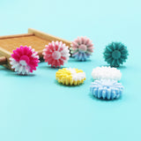100Pcs 22MM Flower Daisy Silicone Beads Colorful Marble Turquoise Rainbow Glow