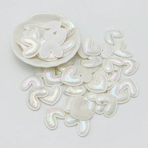 100Pcs Leather Heart Patches Appliques for Clothes Sewing DIY Hat Hair Bow
