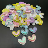 100Pcs Leather Heart Patches Appliques for Clothes Sewing DIY Hat Hair Bow