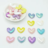 100Pcs Leather Heart Patches Appliques for Clothes Sewing DIY Hat Hair Bow