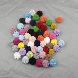 100Pcs 25mm Lace Mesh Flower Ball Sewing Scarf Shoes Hats DIY Art Accessories