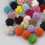100Pcs 25mm Lace Mesh Flower Ball Sewing Scarf Shoes Hats DIY Art Accessories